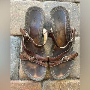 Teva Brown Leather Wedges